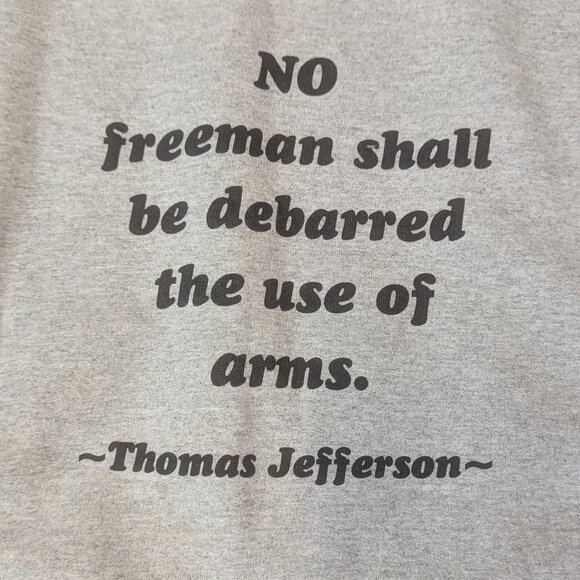 Vintage Hanes Gray Sweatshirt Large with Thomas Jefferson/Virginia Constitution - Picture 2 of 10